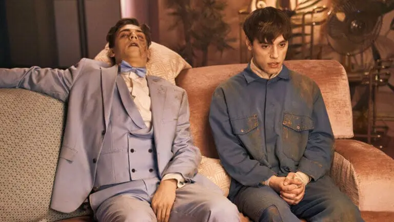 Hero Fiennes Tiffin and Max Harwood in "The Loneliest Boy in the World."