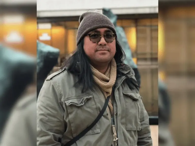 Casting director Geoff Miclat in a warm jacket and beanie outside.