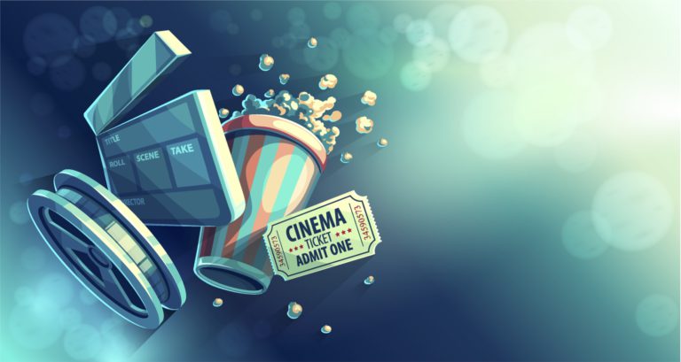 A collection of movie theater objects you can buy when attending a screening for a movie playing in March.