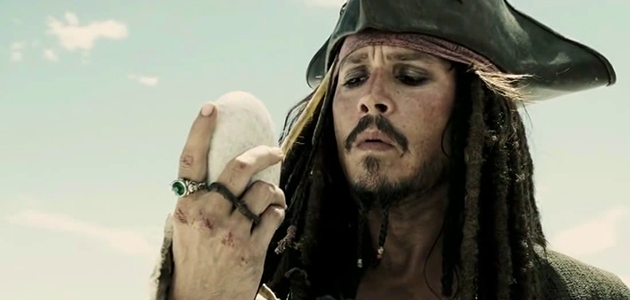 Johnny Depp, who has a native love for acting, as Captain Jack Sparrow,.