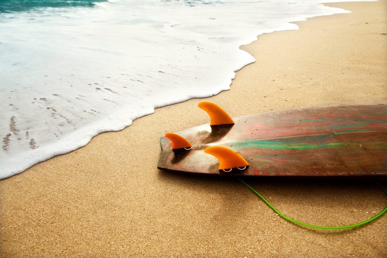 A surfboard abandoned because its owner, an actor, went to audition for the Untitled Jude Weng Project feature film.