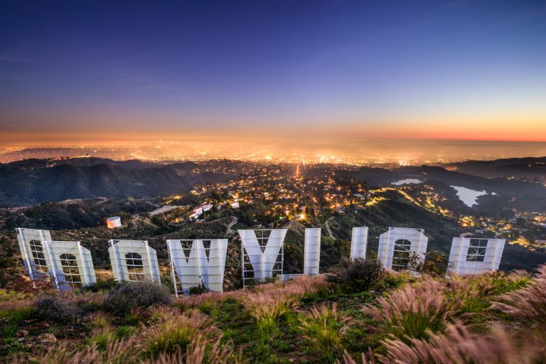 The Hollywood sign in Los Angeles, where Adewale Akinnuoye-Agbaje & Haley Lu Richardson, our Acting Up profiles, sometimes film.