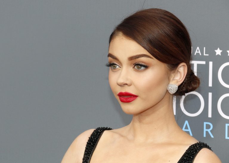 Sarah Hyland at the 23rd Annual Critics' Choice Awards held at the Barker Hangar in Santa Monica, USA on January 11, 2018.