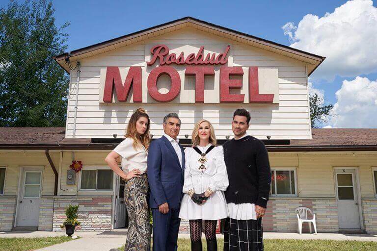 Annie Murphy, Eugene Levy, Catherine O'Hara, and Dan Levy in 'Schitt's Creek.'