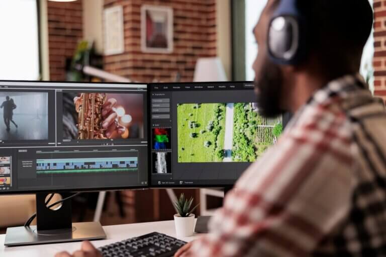 A video editor doing an awesome job putting a documentary together.