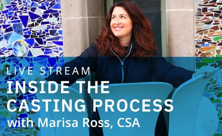 Flyer for the Casting Networks Livestream: Inside the Casting Process With Marisa Ross, CSA