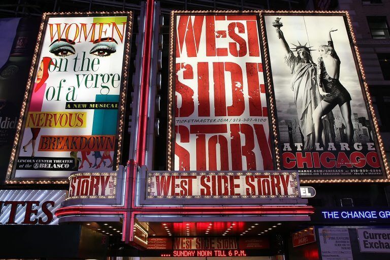 Various Broadway posters for plays musicals coming to the big screen.