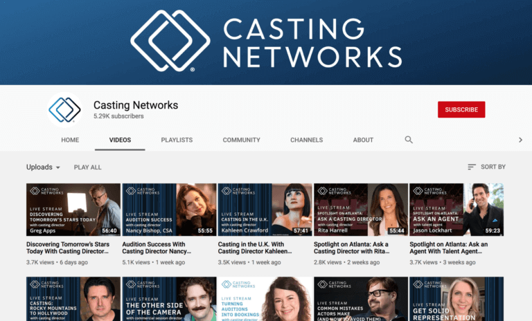 Casting Networks Youtube page
