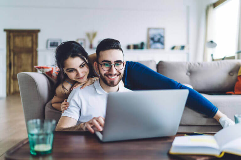 A couple learning about the 31 at-home activites for every day this month!