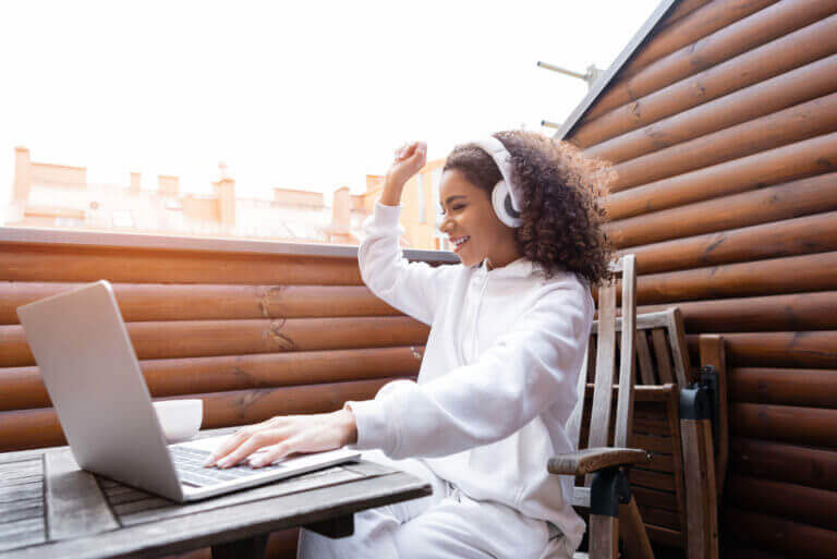 An actress enjoying the virtual activities she can do at home in August.