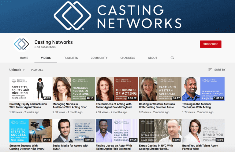 Casting Networks Youtube page