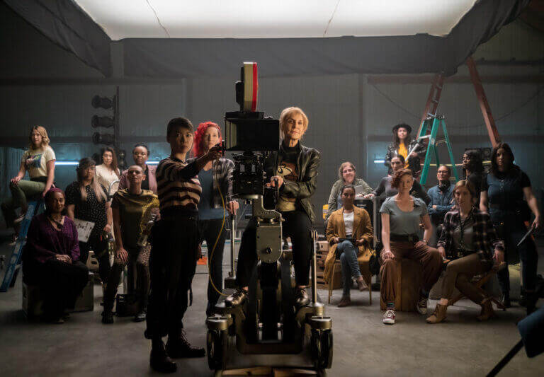 Photo of people behind scenes