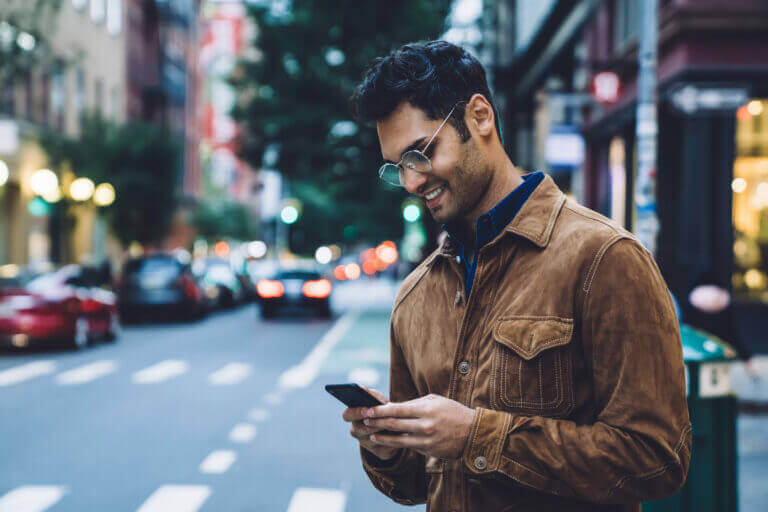 An actor reading about how to manage his social media presence.