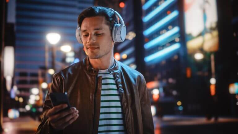 An actor getting himself musically motivated and getting himself focused with our music playlist hacks.