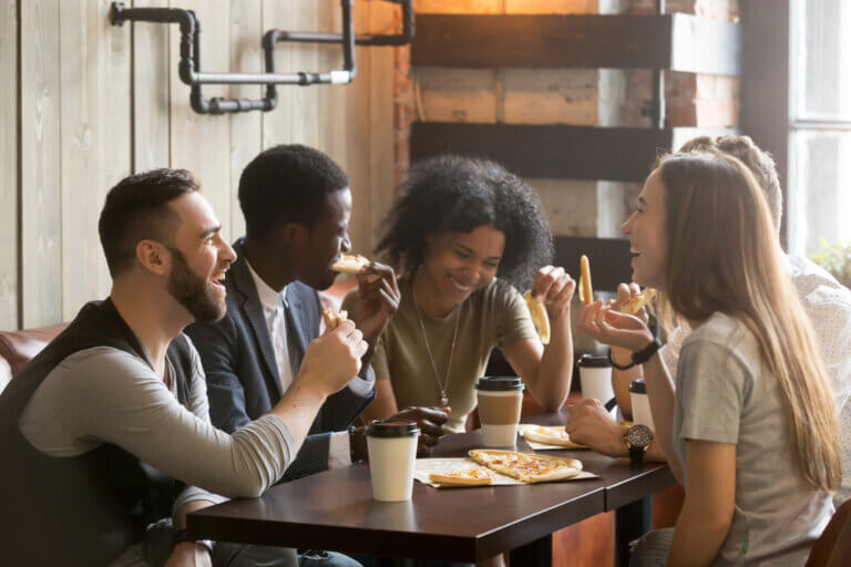 A collection of actors mingling after a day of fun activities.