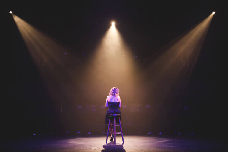 Actor performing a soliloquy.