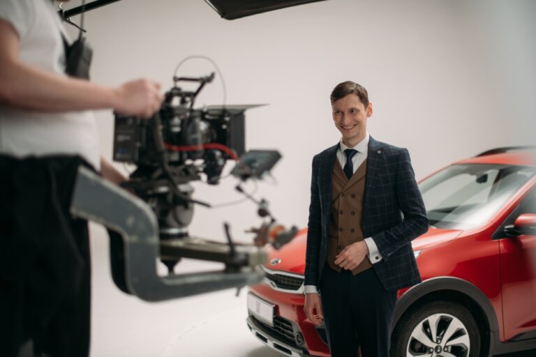 An actor making good use of our on-camera acting tips.