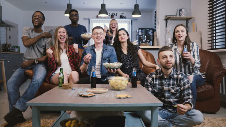 Friends and actors hanging out watching the new TV series and movies streaming in January.