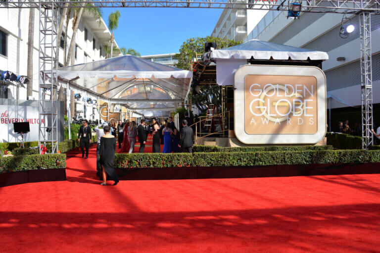 The red carpet for the Golden Globe awards, which has many TV and film actors competing for these prestigious awards.