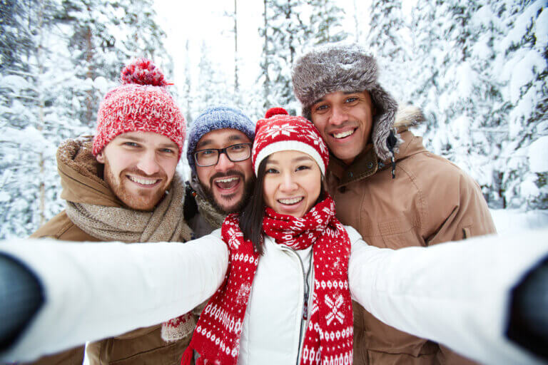 A group of actor friends in February participating in one of the activities on our list.