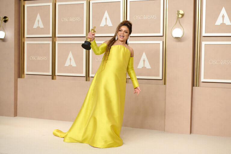 Ruth E. Carter poses backstage with the Oscar® for Costume Design. See who else won!