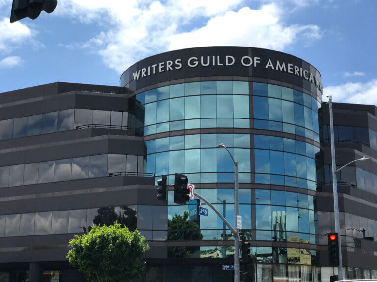 Writer's Guild of America building during a clear afternoon.