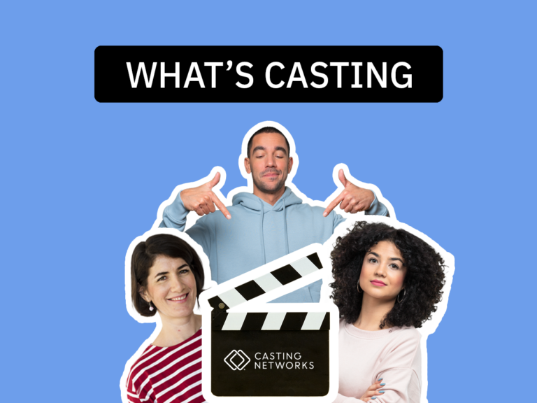 Cut out collage of 3 diverse male and female actors wearing long sleeved shirts and hoodie.