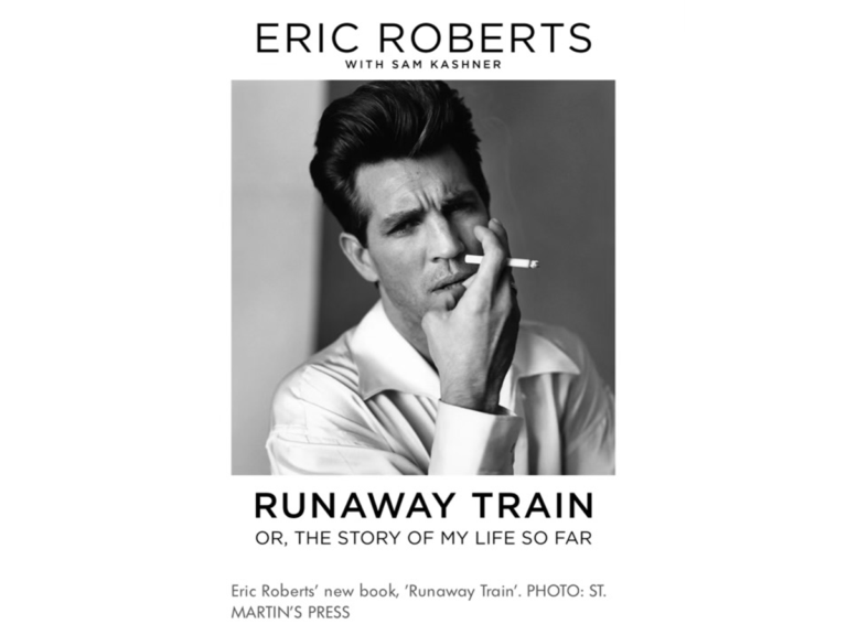 Book jacket for Actor Eric Robert's book 'Runaway Train."