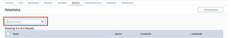 casting networks session search bar.