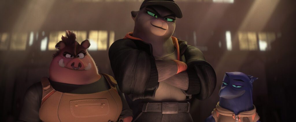 (left to right) Pigtail (Maria Bakalova), Kitty Kat (Danielle Brooks) and Doom (Natasha Lyonne) in DreamWorks Animation’s The Bad Guys 2, directed by Pierre Perifel.